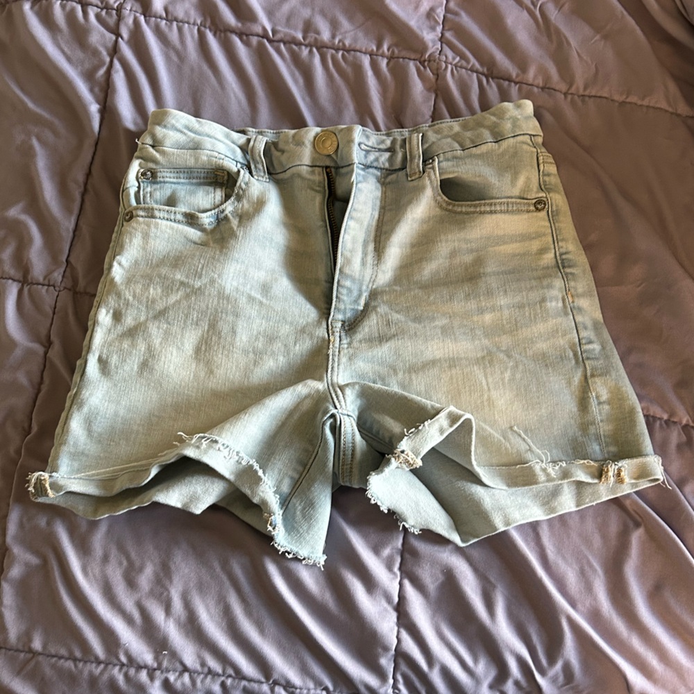 American Eagle Outfitters Light Blue Jean Shorts Curvy Style